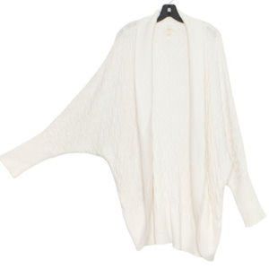 Matilda Jane Womens Cardigan Sweater Dolman Sleeve Open White Plus XXL 2XL EL